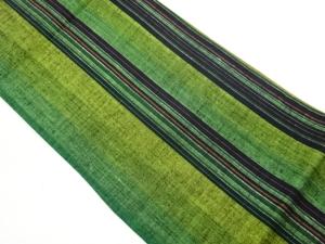 縞模様織出し全通袋帯